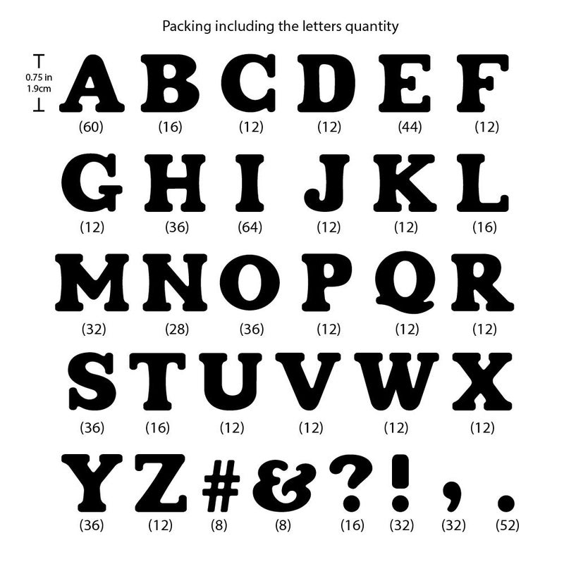 Magfok Iron on Flock Letters 3/4-Inch Transfer  8 Sheets (White) - Image 2